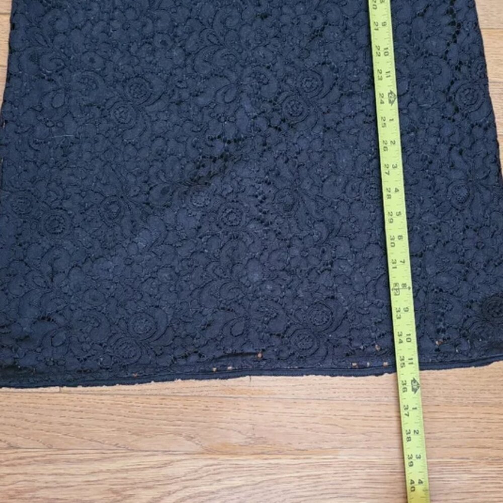 Ann Taylor Black Lace bell sleeve mini dress sheath dress 3/4 sleeve size 8 - Picture 10 of 12